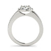 14k White Gold Pave Style Slim Shank Diamond Engagement Ring (1 1/8 cttw)